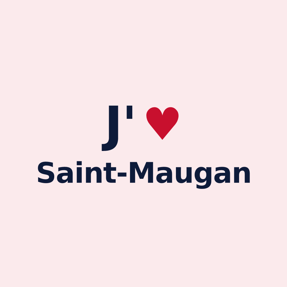 Magnet personnalisé Saint-Maugan — design J'aime Saint-Maugan