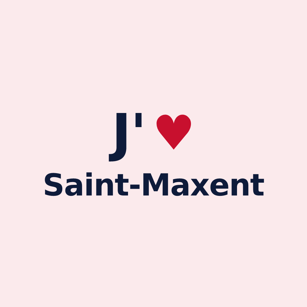 Magnet personnalisé Saint-Maxent — design J'aime Saint-Maxent