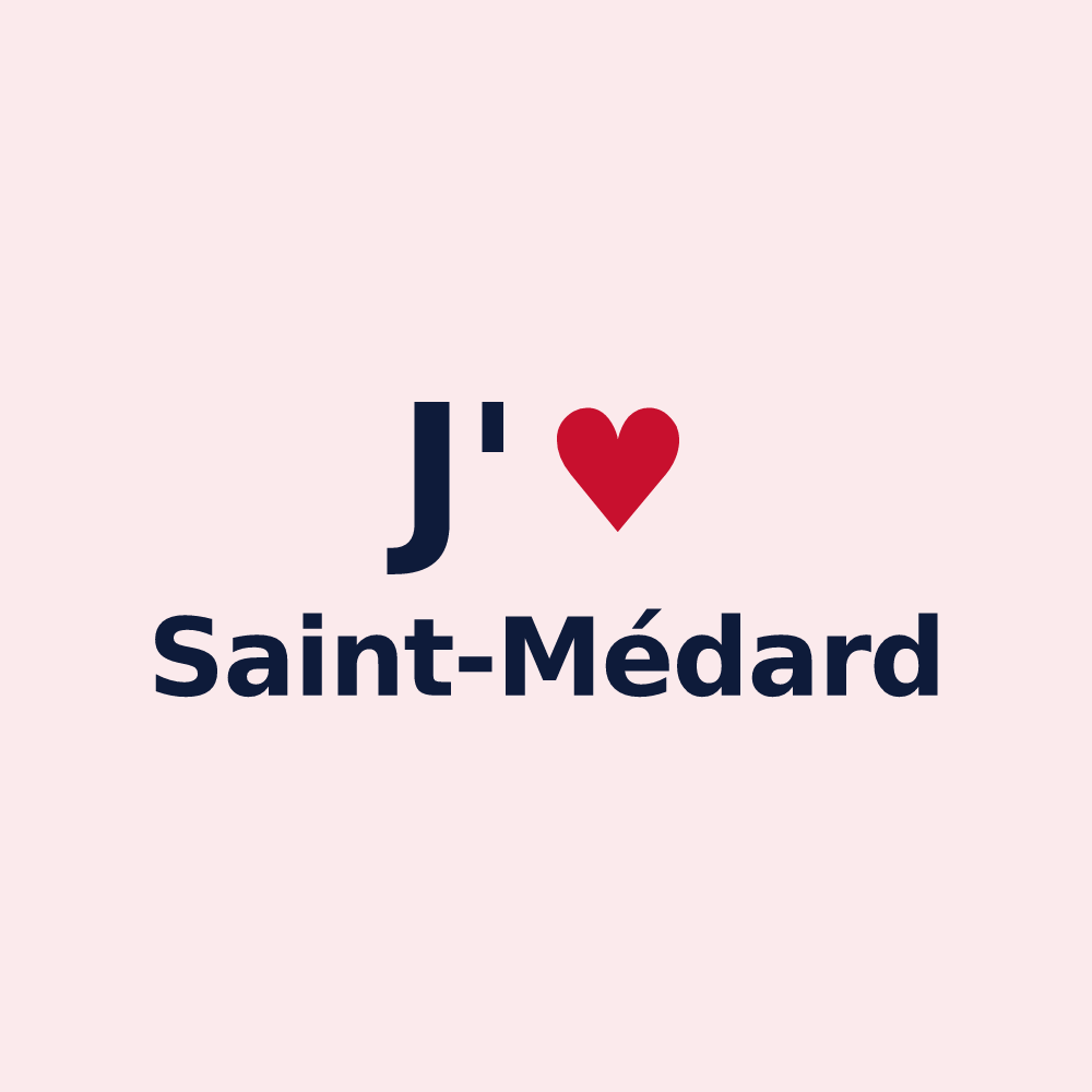 Magnet personnalisé Saint-Médard — design « J'aime Saint-Médard » imprimé sur le magnet