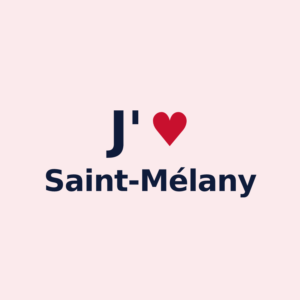 Magnet personnalisé Saint-Mélany — design J'aime Saint-Mélany