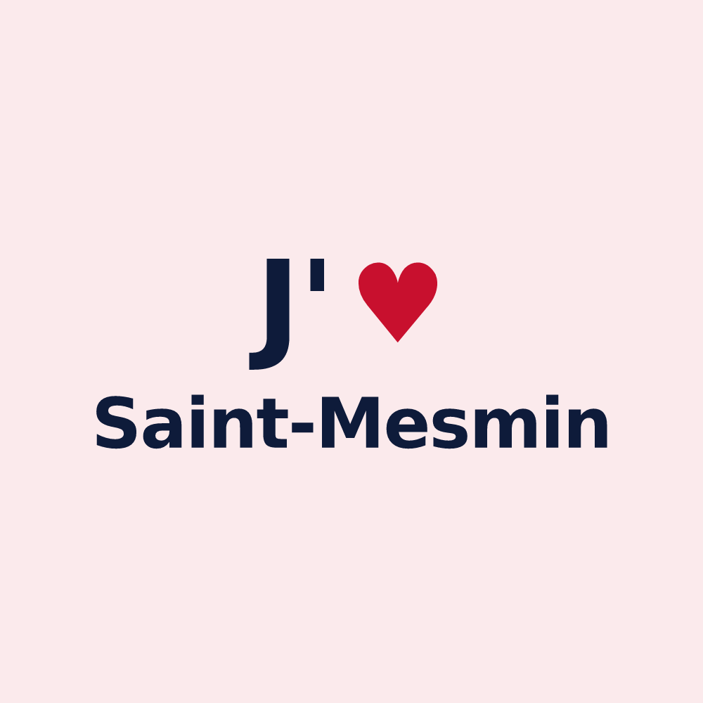 Magnet personnalisé Saint-Mesmin — design J'aime Saint-Mesmin