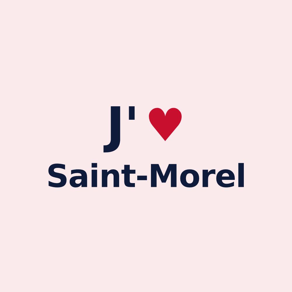 Magnet personnalisé Saint-Morel — design « J'aime Saint-Morel » imprimé sur le magnet