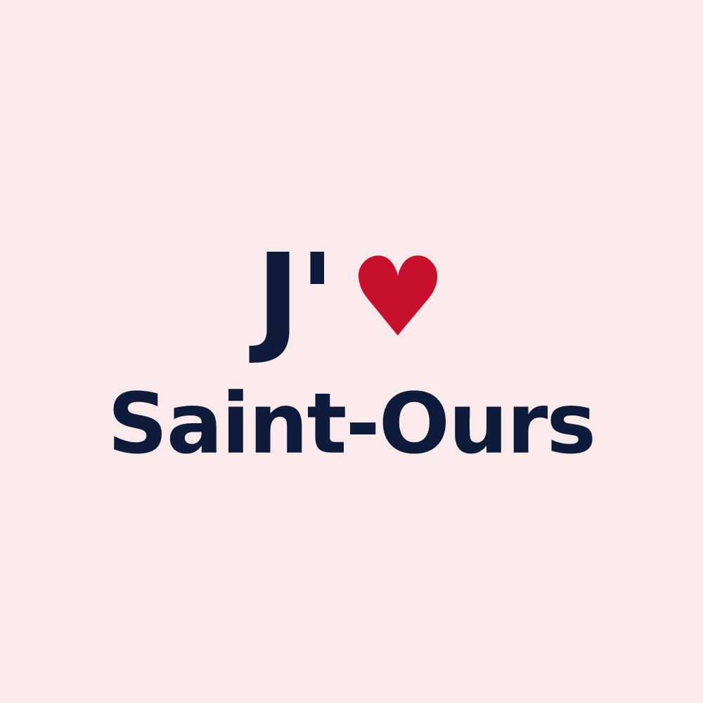 Magnet personnalisé Saint-Ours — design J'aime Saint-Ours