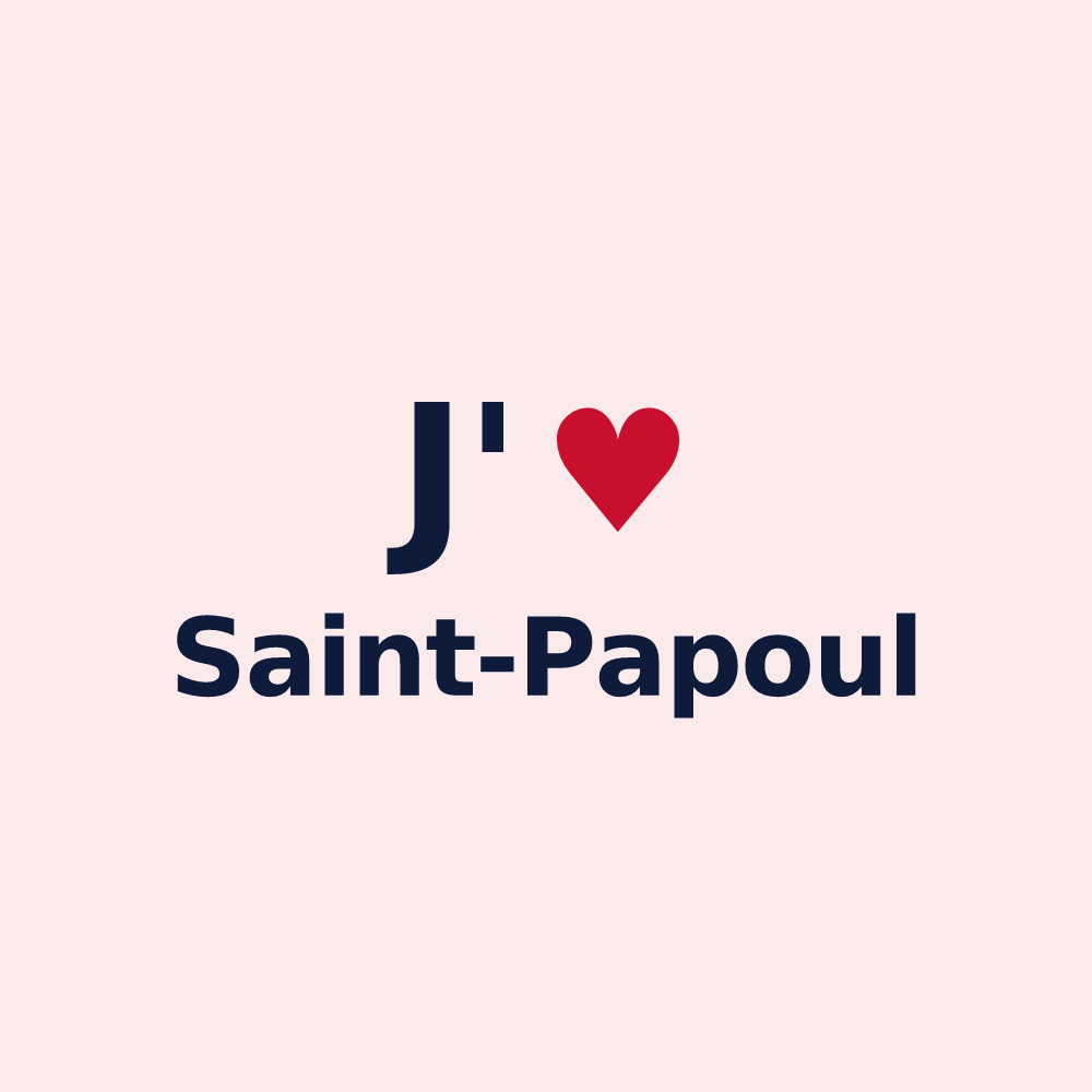 Magnet personnalisé Saint-Papoul — design J'aime Saint-Papoul
