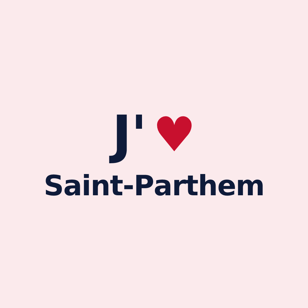 Magnet personnalisé Saint-Parthem — design J'aime Saint-Parthem