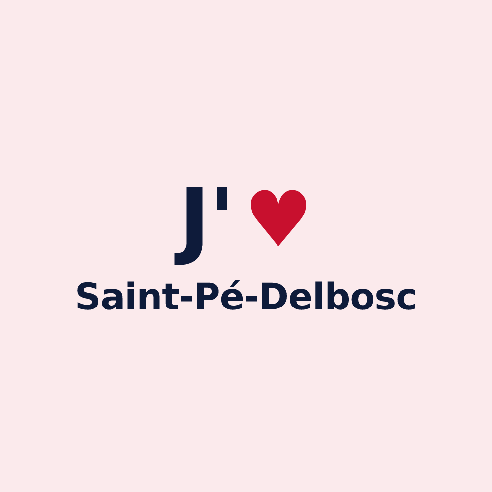 Magnet personnalisé Saint-Pé-Delbosc — design J'aime Saint-Pé-Delbosc