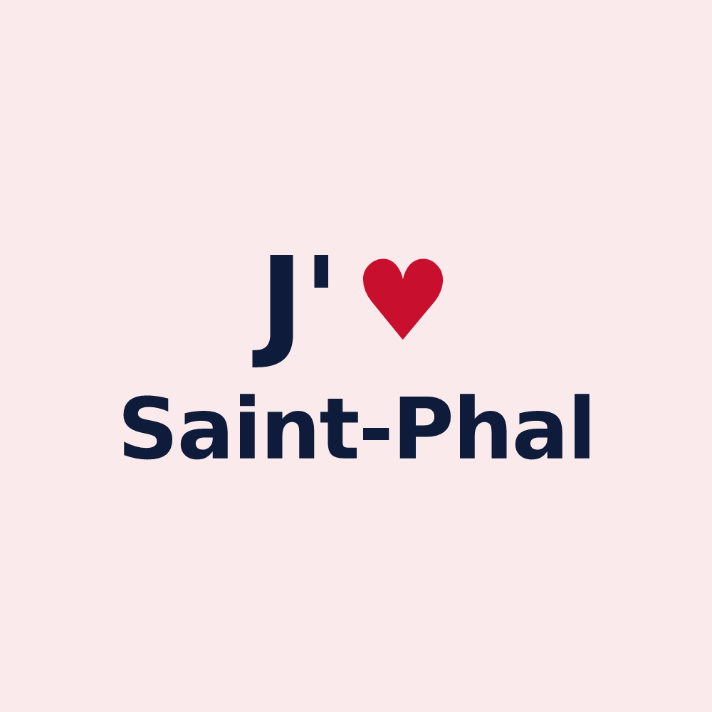 Magnet personnalisé Saint-Phal — design J'aime Saint-Phal