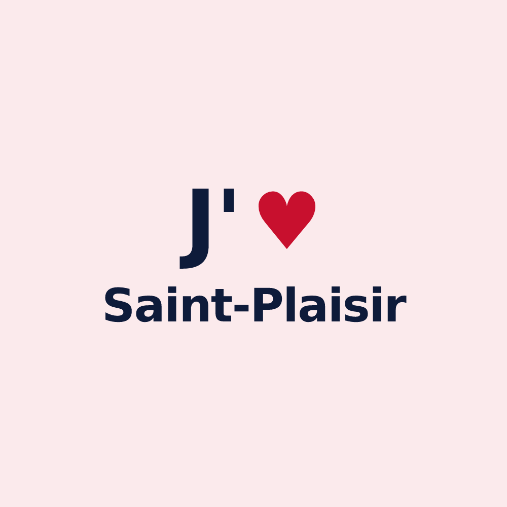 Magnet personnalisé Saint-Plaisir — design J'aime Saint-Plaisir