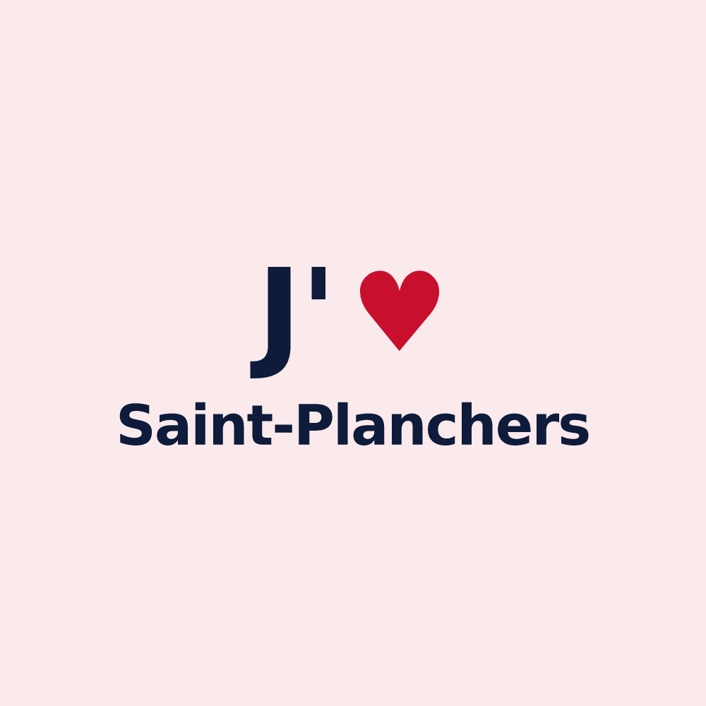 Magnet personnalisé Saint-Planchers — design J'aime Saint-Planchers