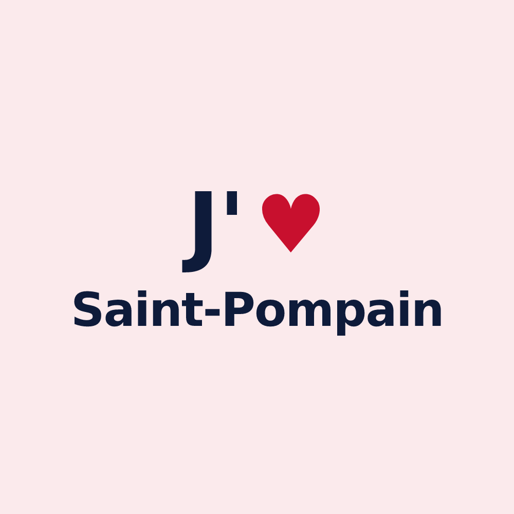 Magnet personnalisé Saint-Pompain — design « J'aime Saint-Pompain » imprimé sur le magnet