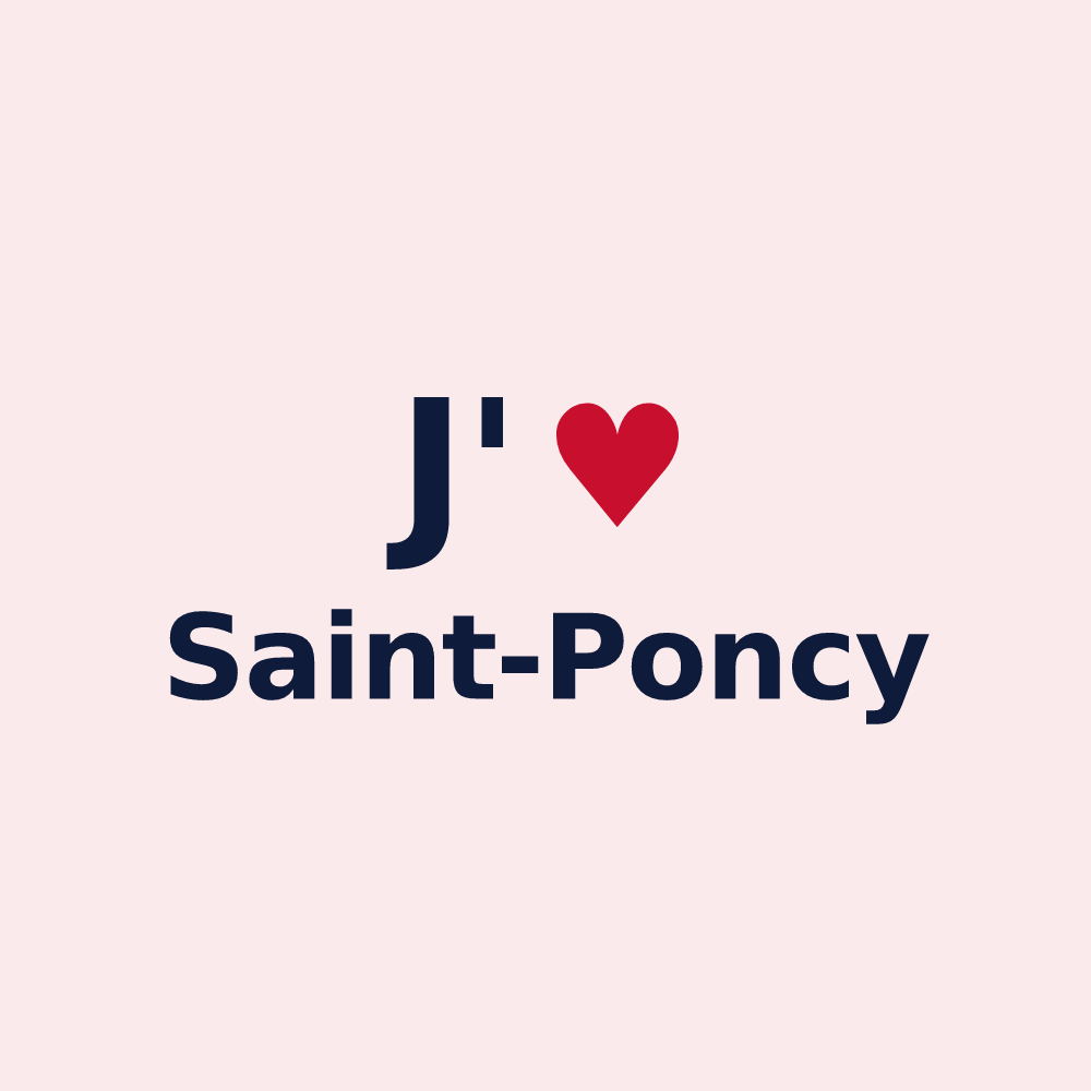 Magnet personnalisé Saint-Poncy — design J'aime Saint-Poncy