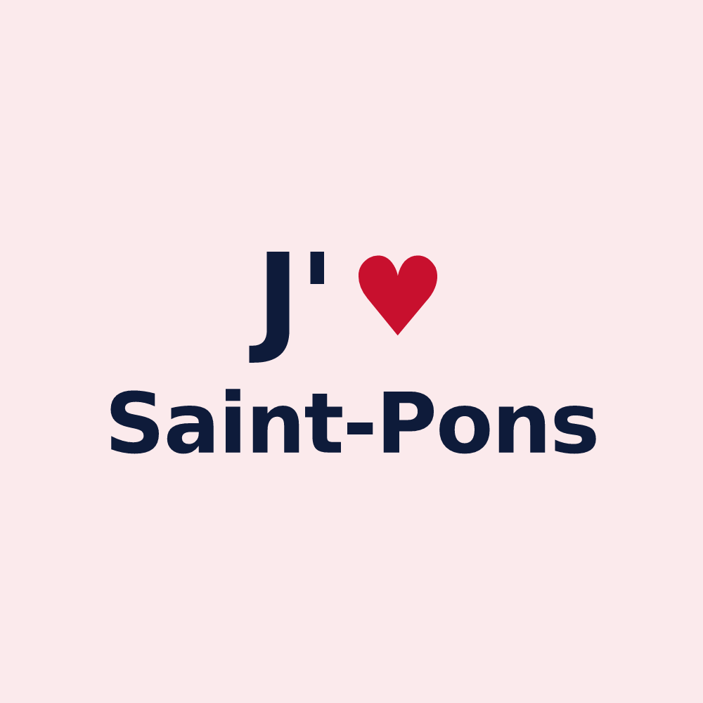 Magnet personnalisé Saint-Pons — design « J'aime Saint-Pons » imprimé sur le magnet