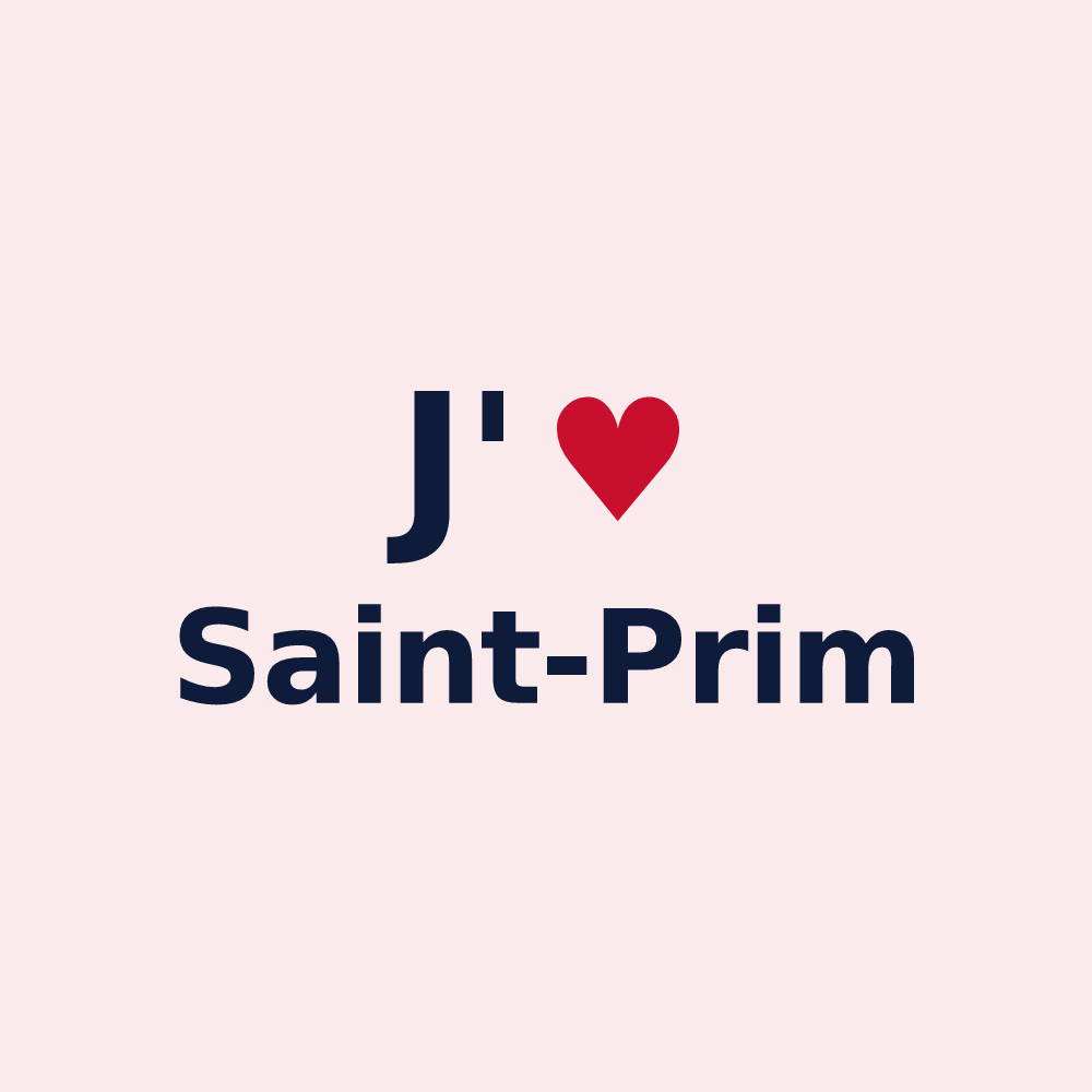 Magnet personnalisé Saint-Prim — design J'aime Saint-Prim