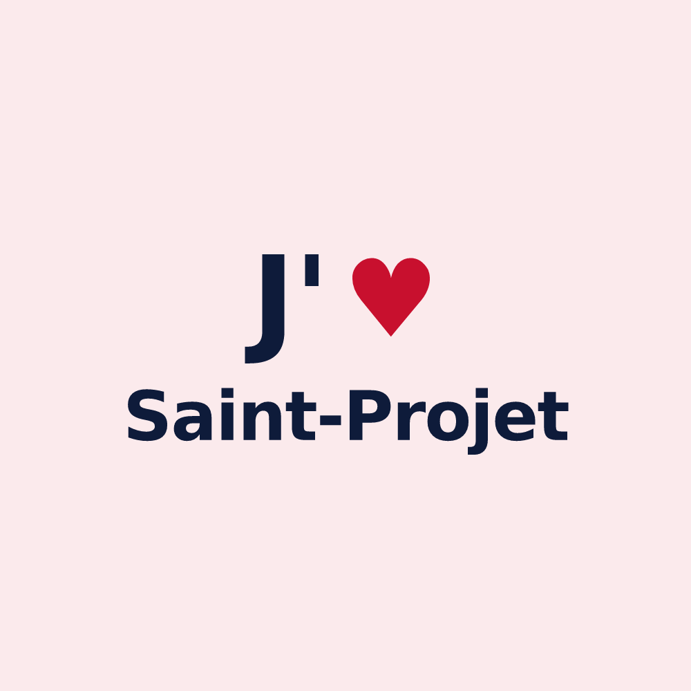 Magnet personnalisé Saint-Projet — design « J'aime Saint-Projet » imprimé sur le magnet