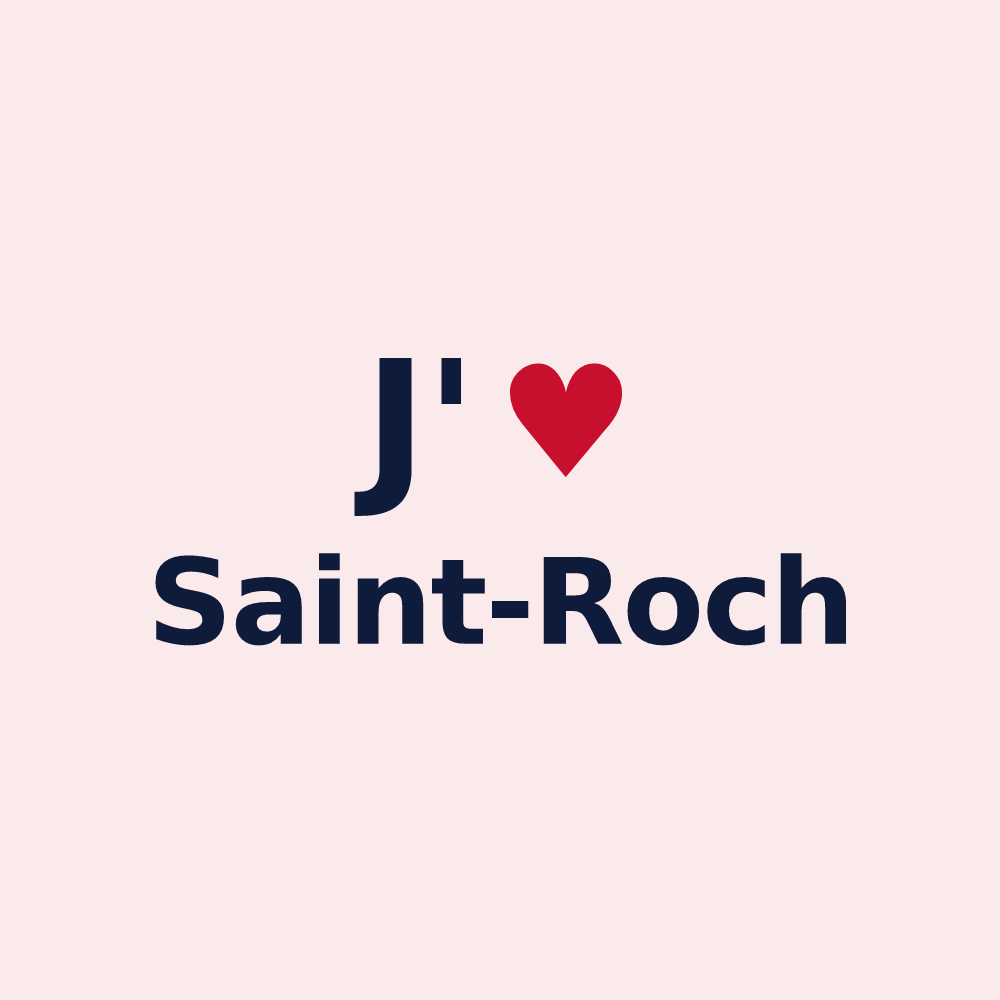 Magnet personnalisé Saint-Roch — design J'aime Saint-Roch