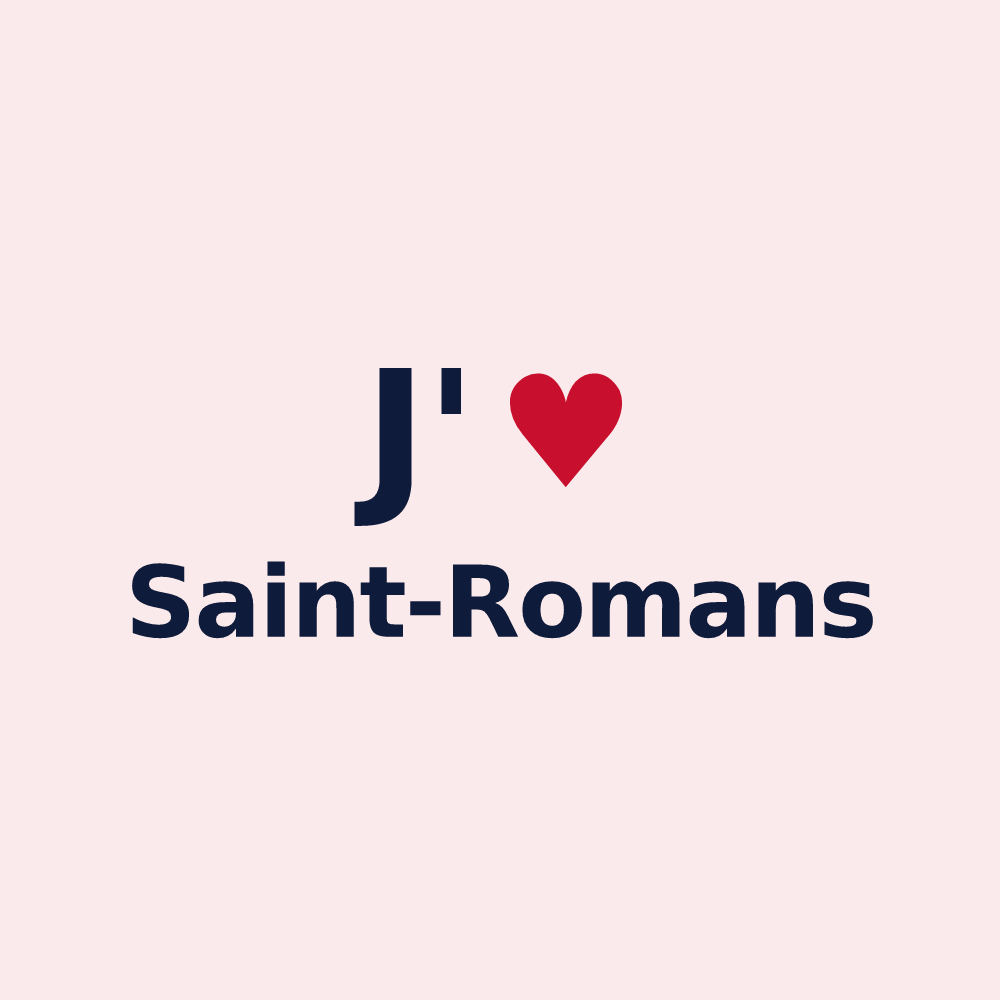 Magnet personnalisé Saint-Romans — design J'aime Saint-Romans