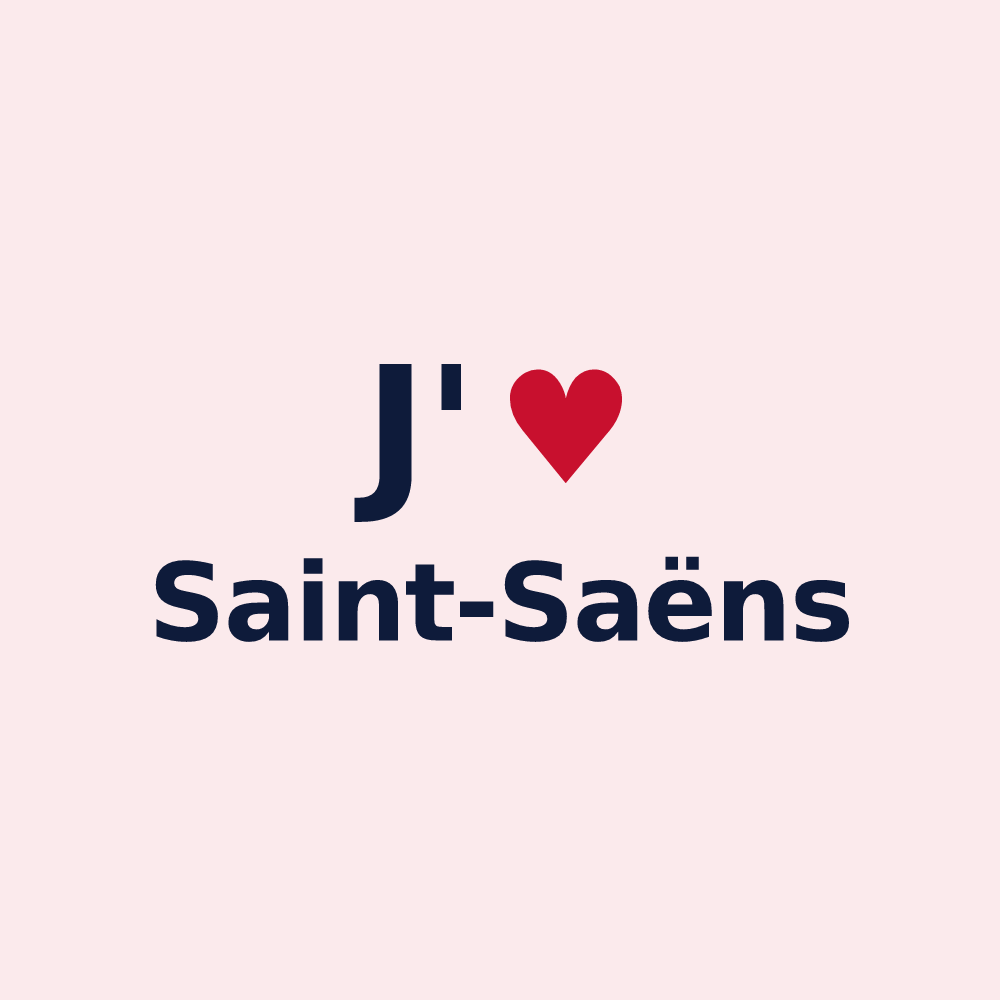 Magnet personnalisé Saint-Saëns — design J'aime Saint-Saëns