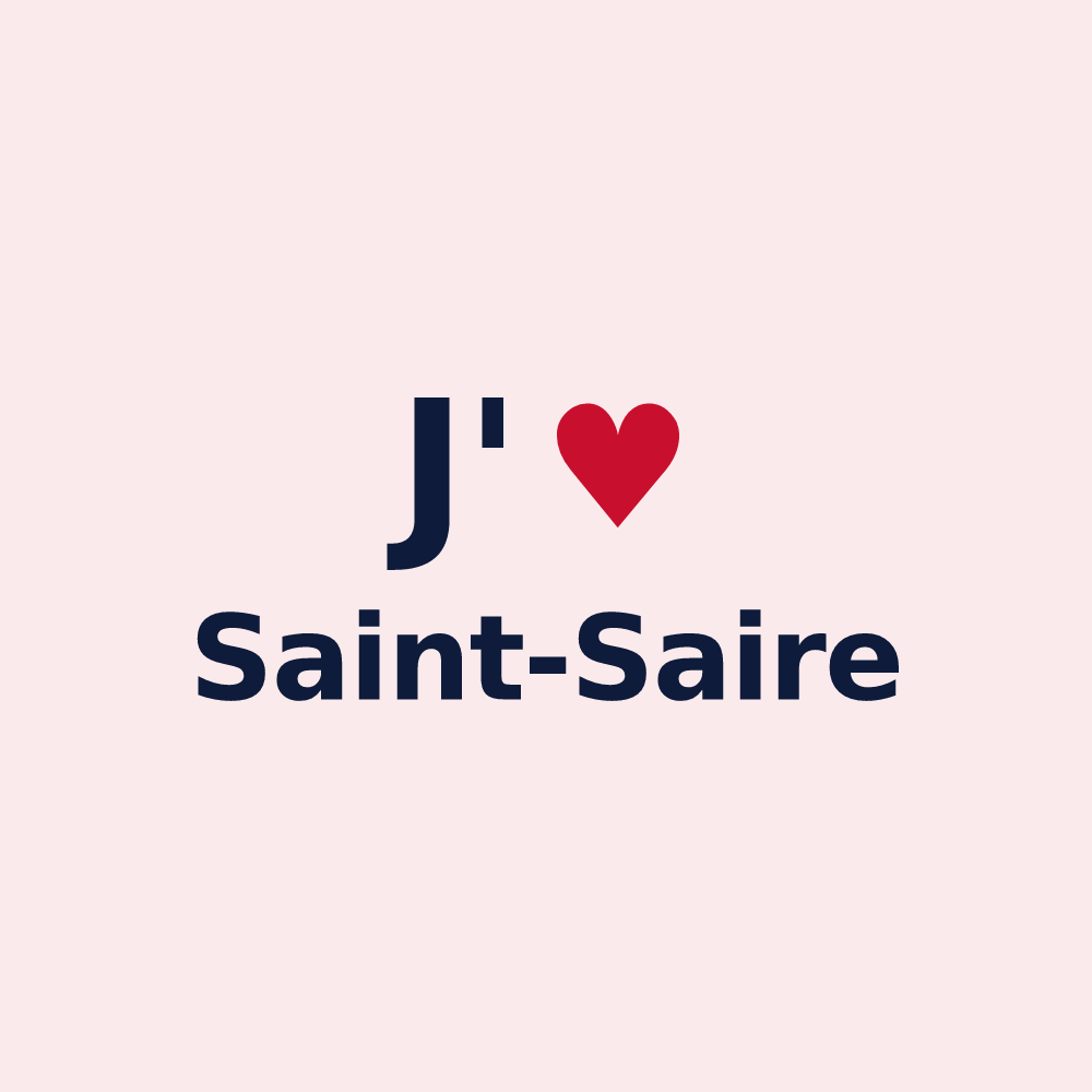 Magnet personnalisé Saint-Saire — design « J'aime Saint-Saire » imprimé sur le magnet