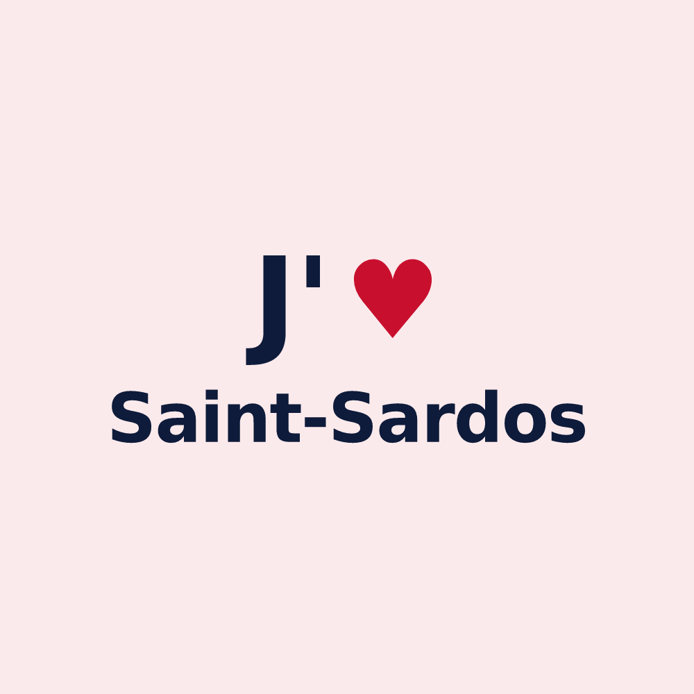 Magnet personnalisé Saint-Sardos — design « J'aime Saint-Sardos » imprimé sur le magnet