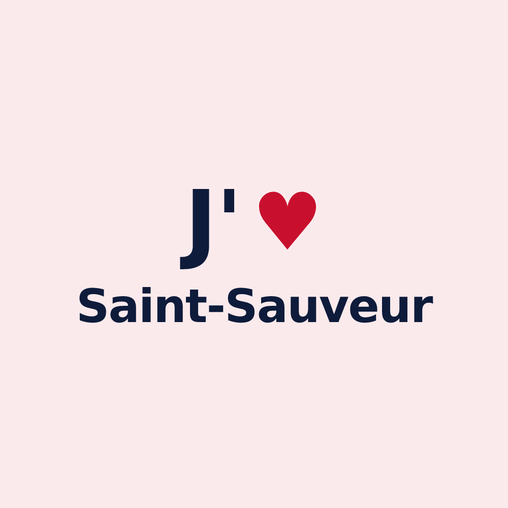 Magnet personnalisé Saint-Sauveur — design J'aime Saint-Sauveur