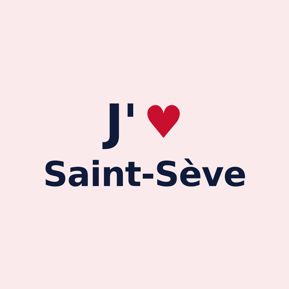 Magnet personnalisé Saint-Sève — design J'aime Saint-Sève