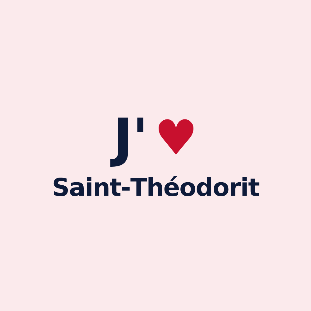Magnet personnalisé Saint-Théodorit — design « J'aime Saint-Théodorit » imprimé sur le magnet