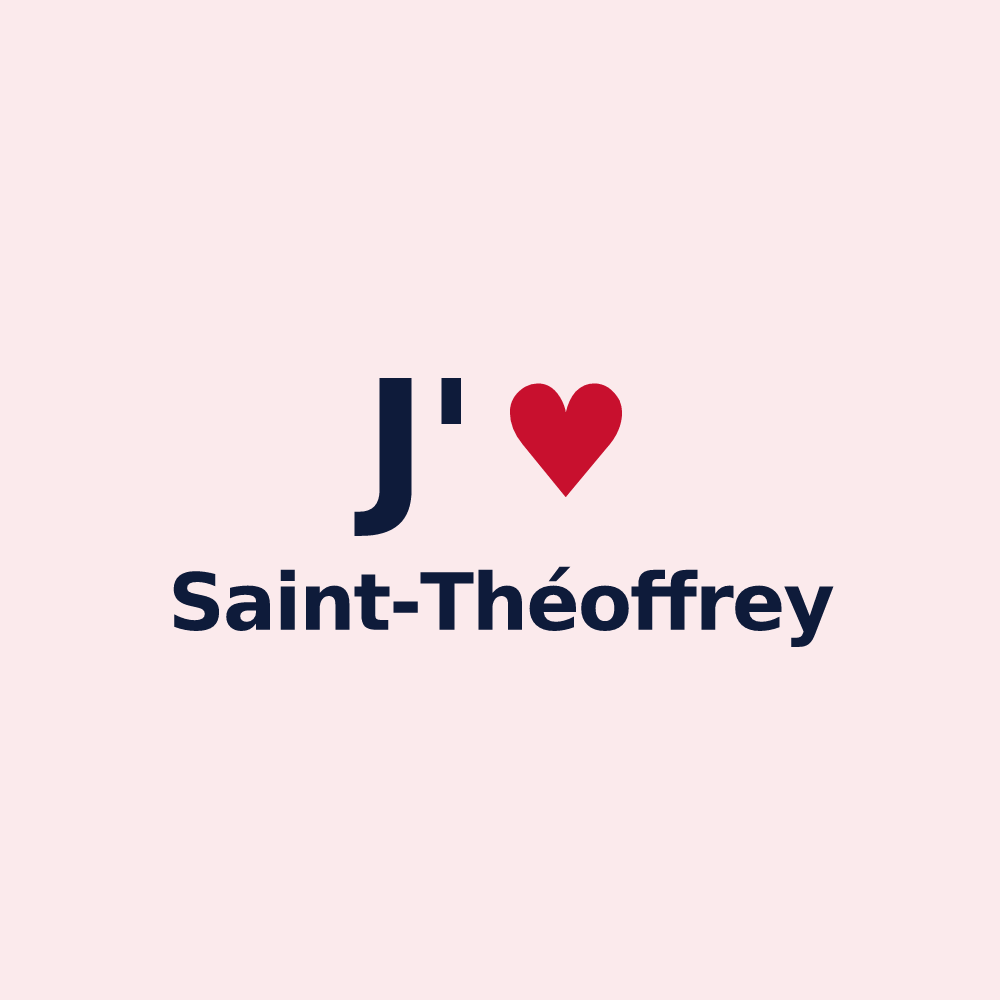 Magnet personnalisé Saint-Théoffrey — design « J'aime Saint-Théoffrey » imprimé sur le magnet
