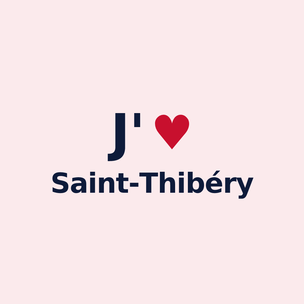Magnet personnalisé Saint-Thibéry — design J'aime Saint-Thibéry