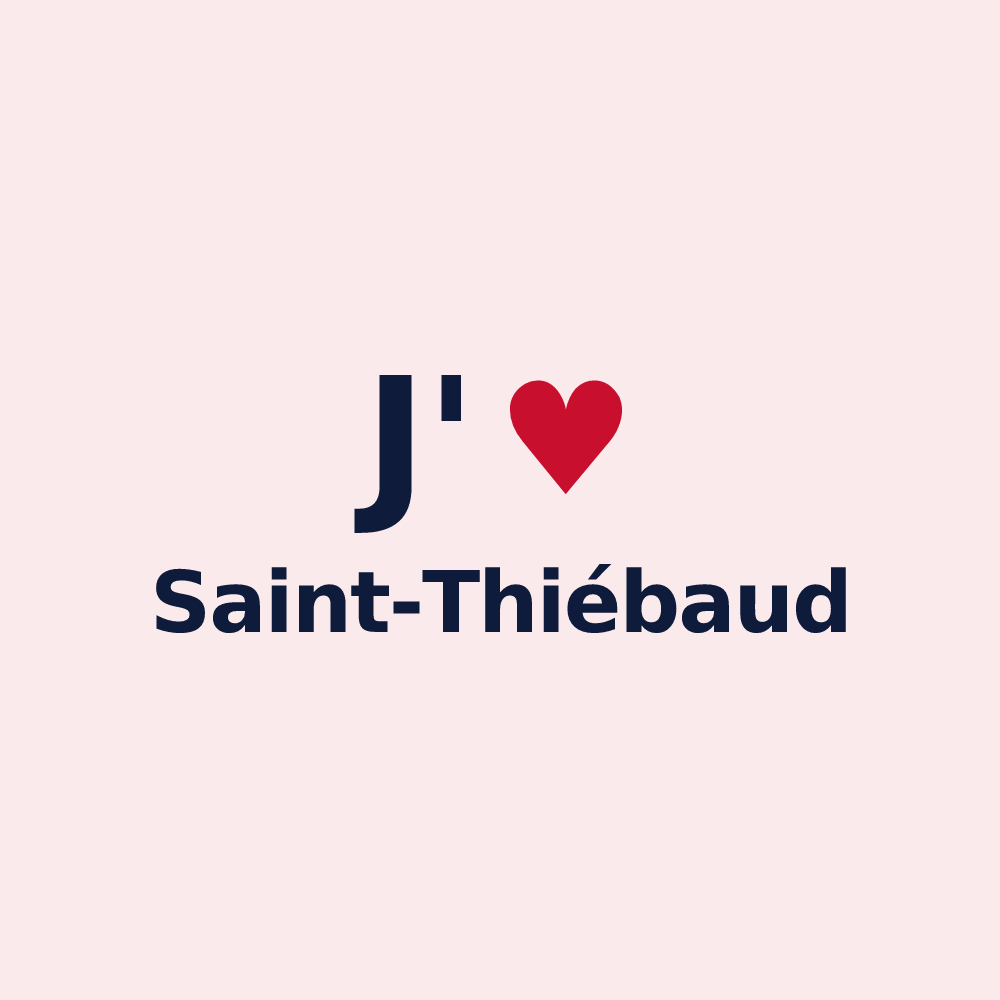 Magnet personnalisé Saint-Thiébaud — design J'aime Saint-Thiébaud