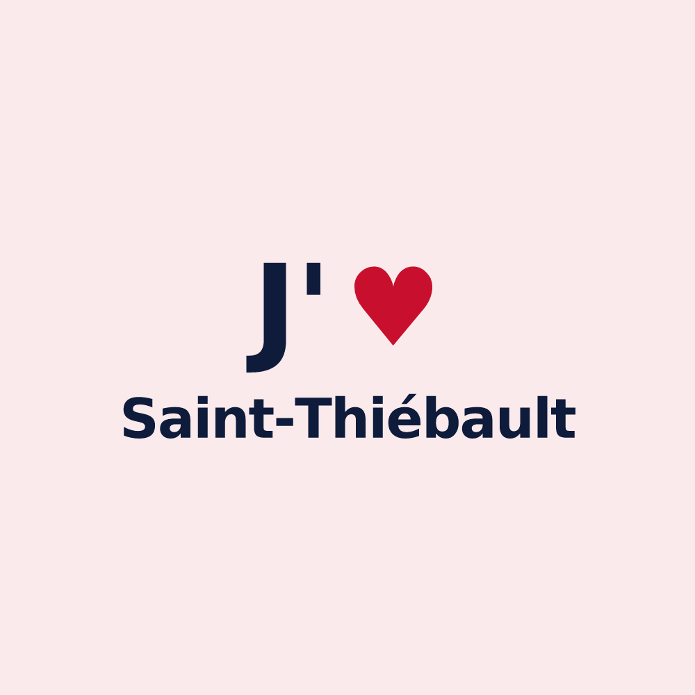 Magnet personnalisé Saint-Thiébault — design J'aime Saint-Thiébault