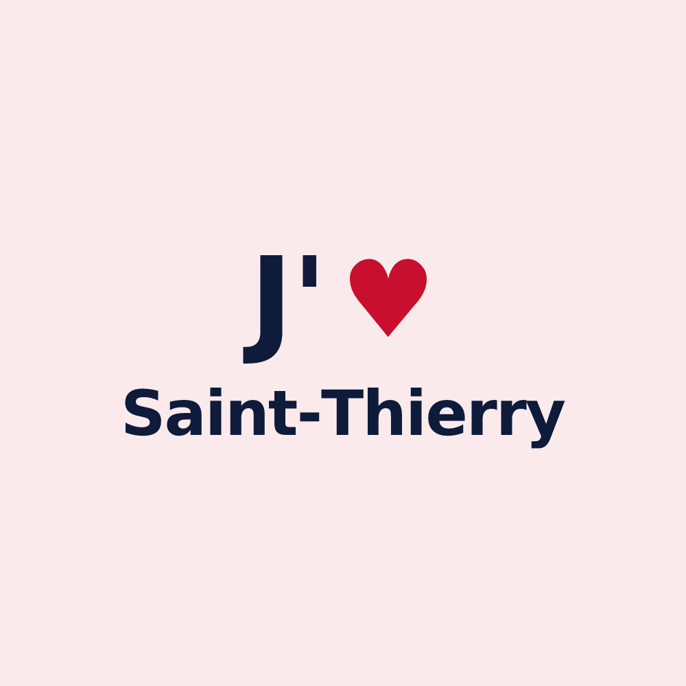 Magnet personnalisé Saint-Thierry — design J'aime Saint-Thierry