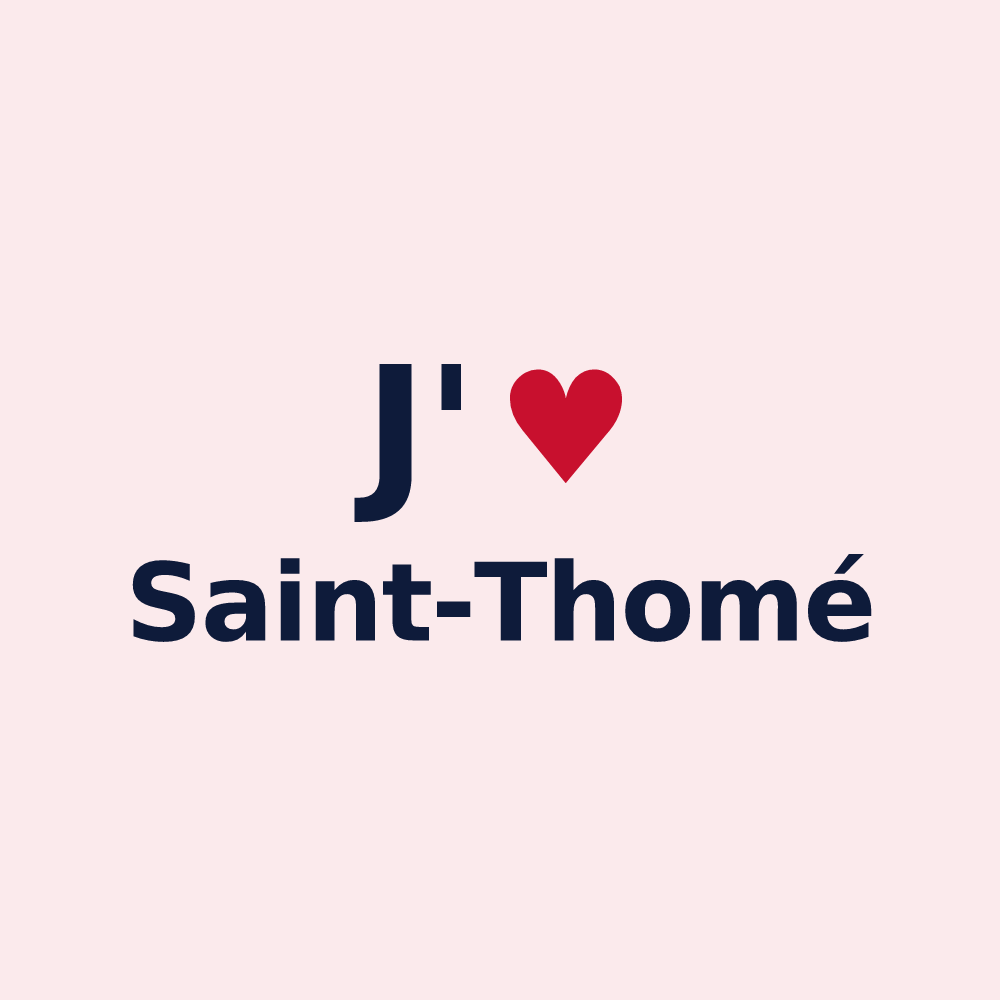 Magnet personnalisé Saint-Thomé — design J'aime Saint-Thomé