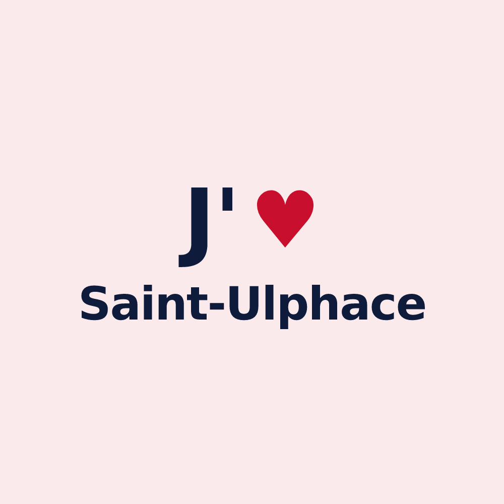 Magnet personnalisé Saint-Ulphace — design J'aime Saint-Ulphace