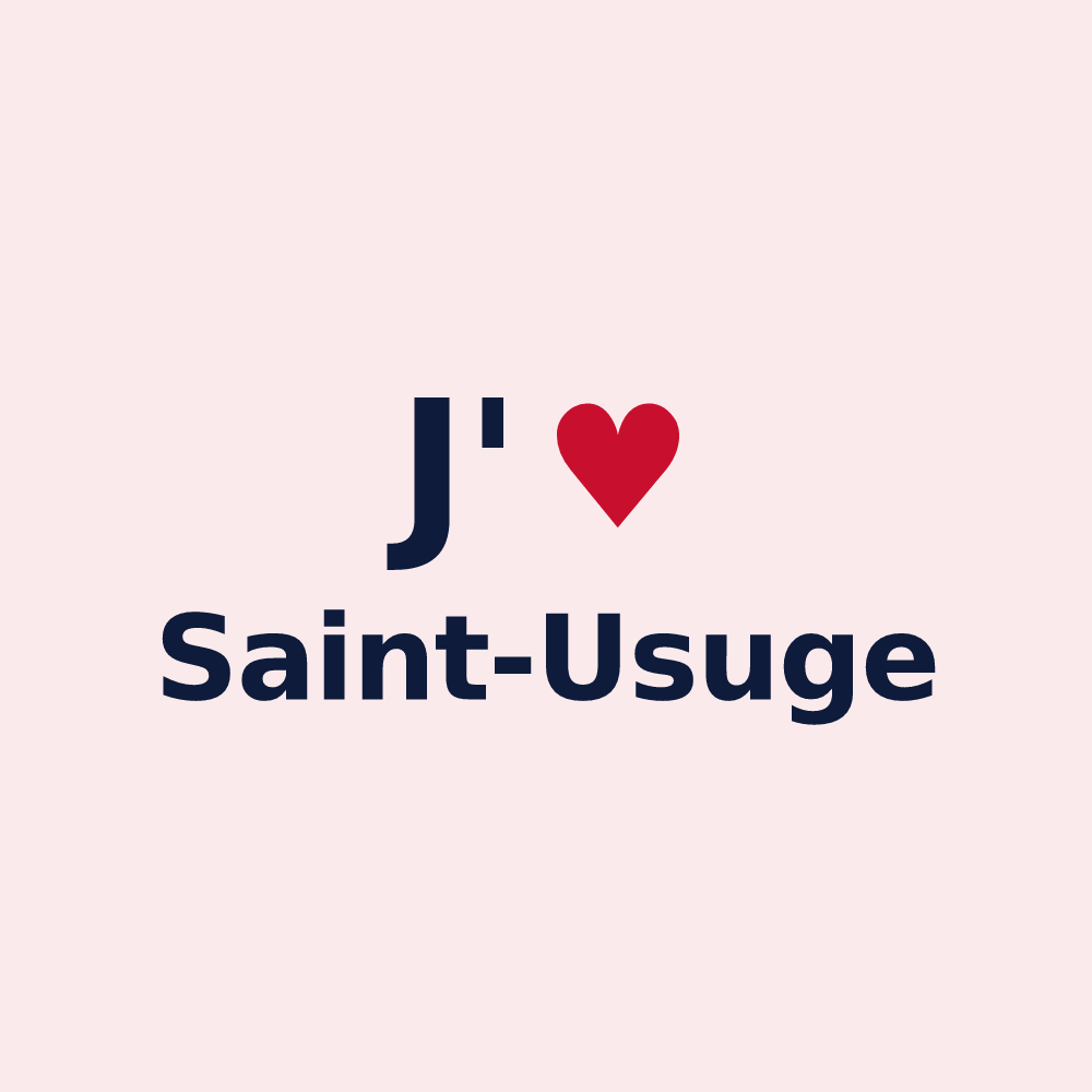 Magnet personnalisé Saint-Usuge — design J'aime Saint-Usuge