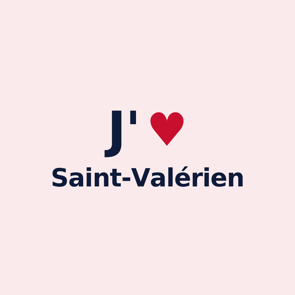 Magnet personnalisé Saint-Valérien — design J'aime Saint-Valérien