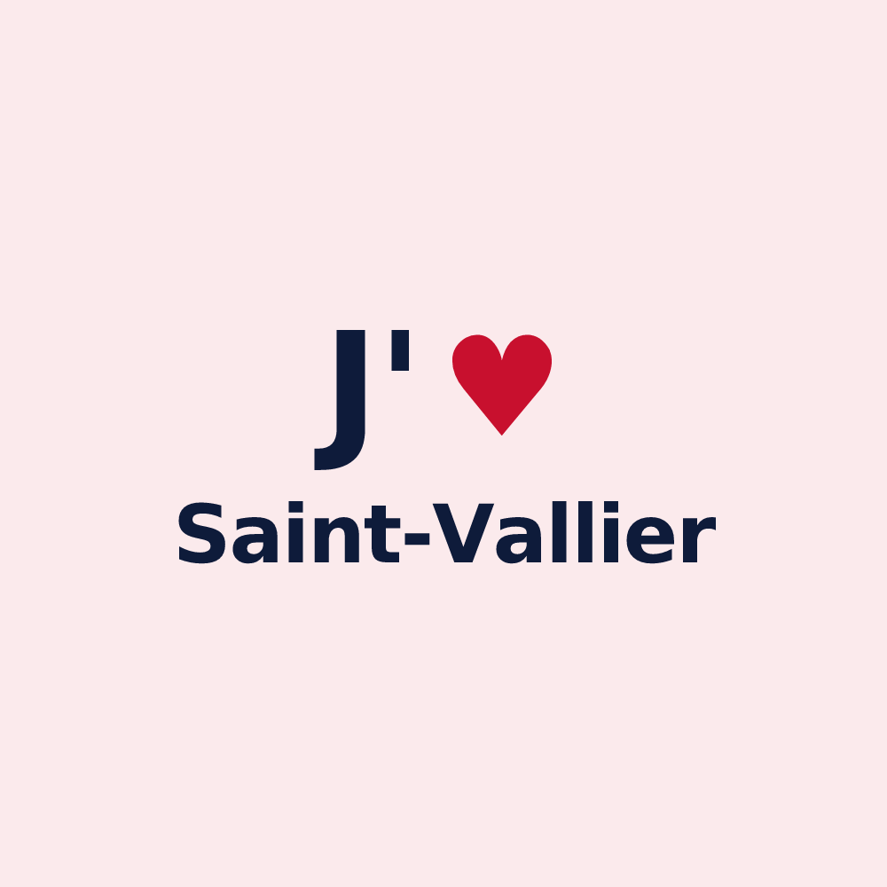 Magnet personnalisé Saint-Vallier — design « J'aime Saint-Vallier » imprimé sur le magnet