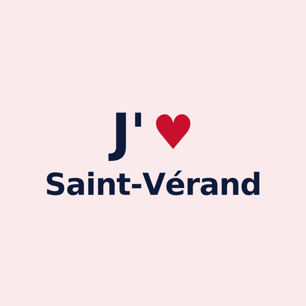 Magnet personnalisé Saint-Vérand — design J'aime Saint-Vérand