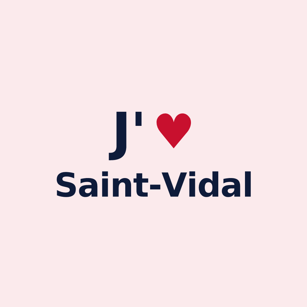 Magnet personnalisé Saint-Vidal — design J'aime Saint-Vidal