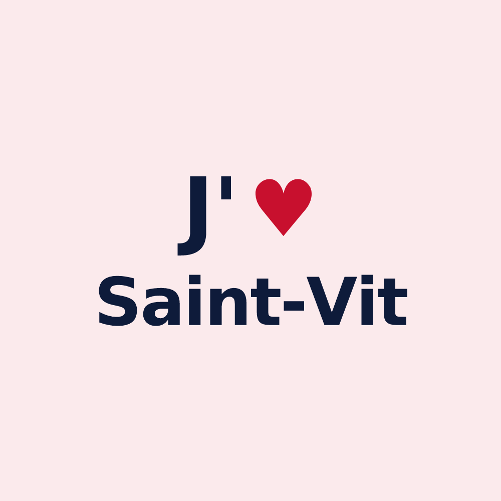 Magnet personnalisé Saint-Vit — design J'aime Saint-Vit