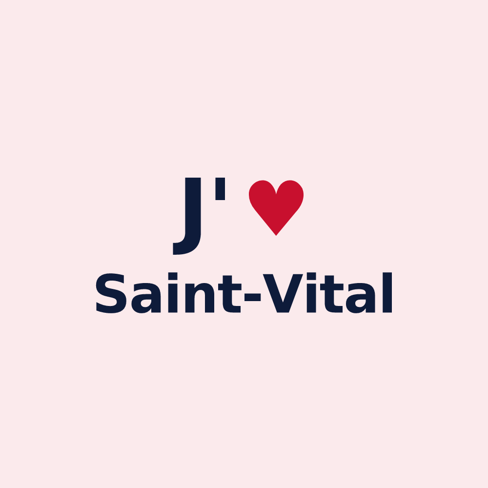 Magnet personnalisé Saint-Vital — design J'aime Saint-Vital