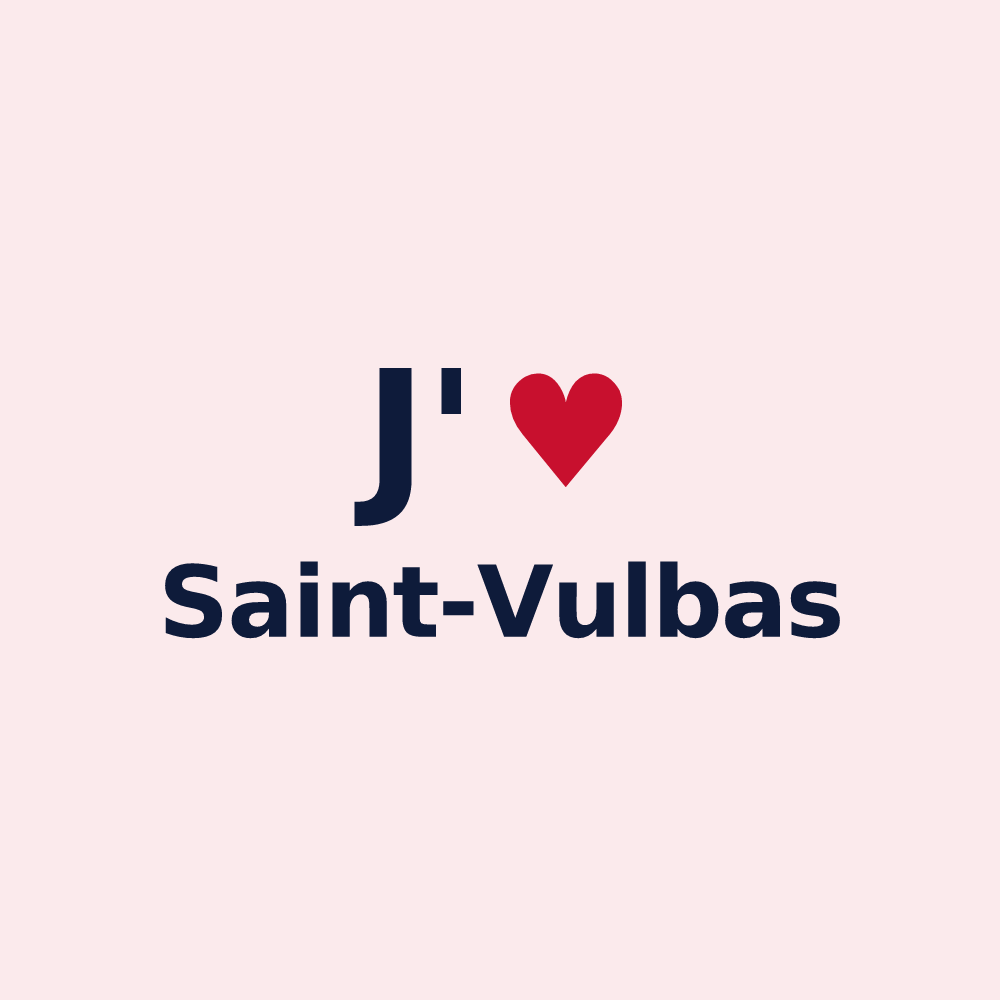 Magnet personnalisé Saint-Vulbas — design J'aime Saint-Vulbas
