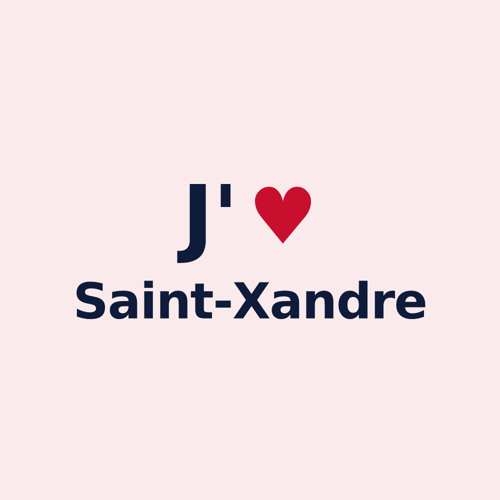 Magnet personnalisé Saint-Xandre — design J'aime Saint-Xandre