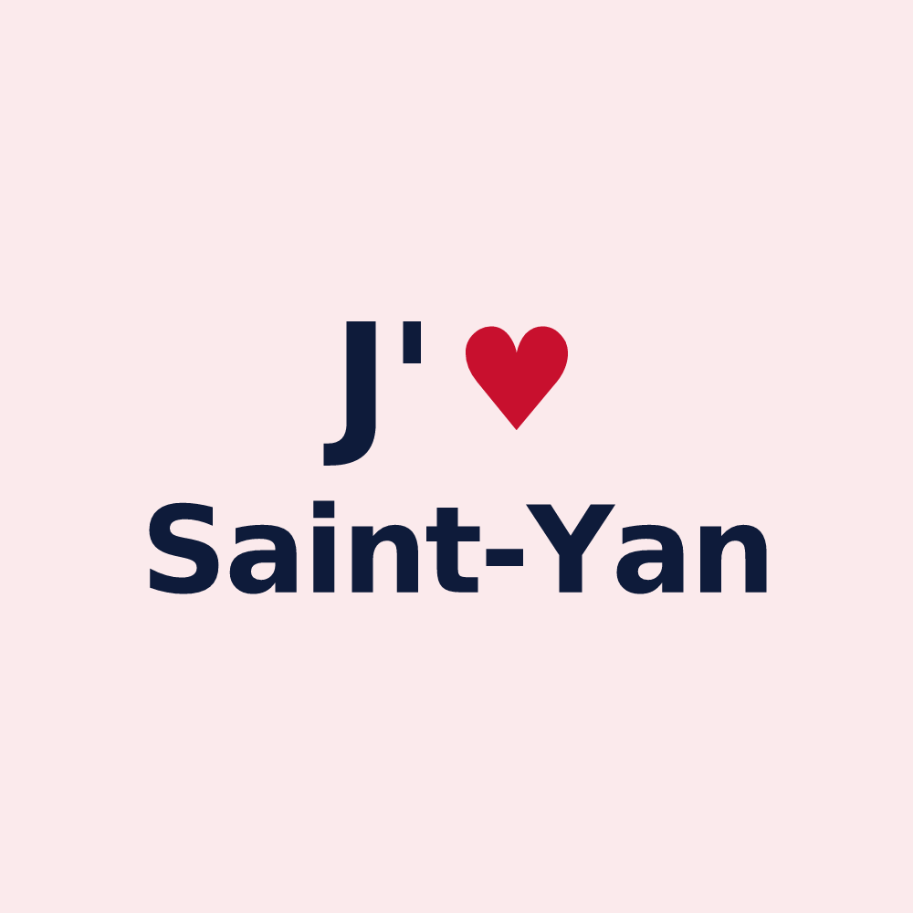 Magnet personnalisé Saint-Yan — design J'aime Saint-Yan