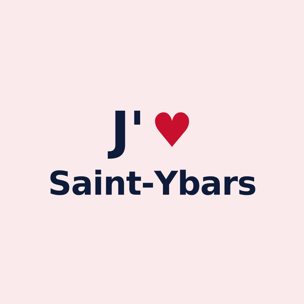 Magnet personnalisé Saint-Ybars — design J'aime Saint-Ybars