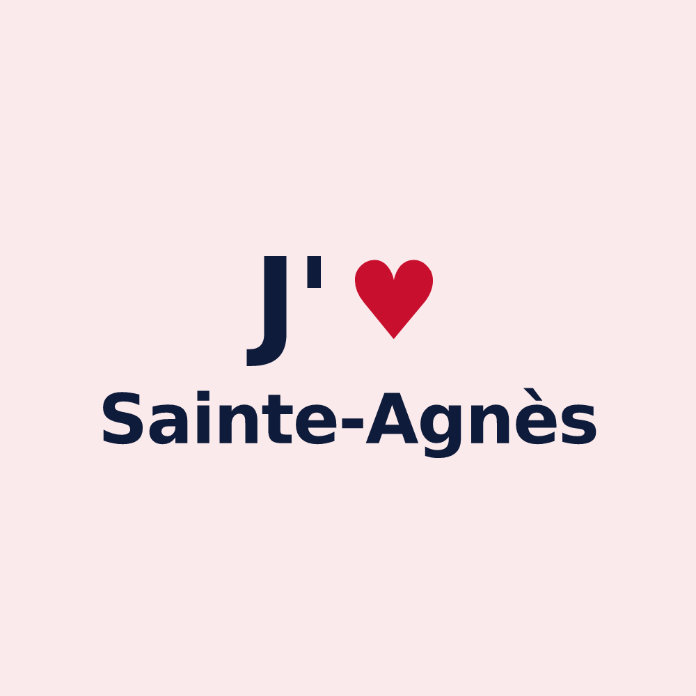 Magnet personnalisé Sainte-Agnès — design J'aime Sainte-Agnès