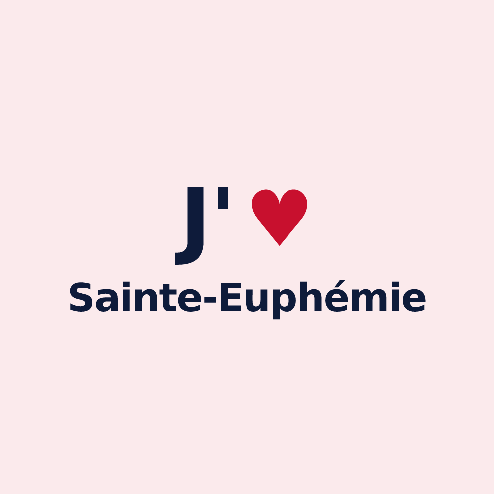Magnet personnalisé Sainte-Euphémie — design J'aime Sainte-Euphémie