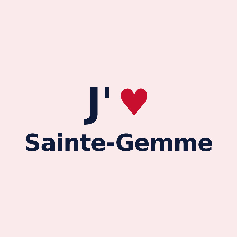 Magnet personnalisé Sainte-Gemme — design J'aime Sainte-Gemme