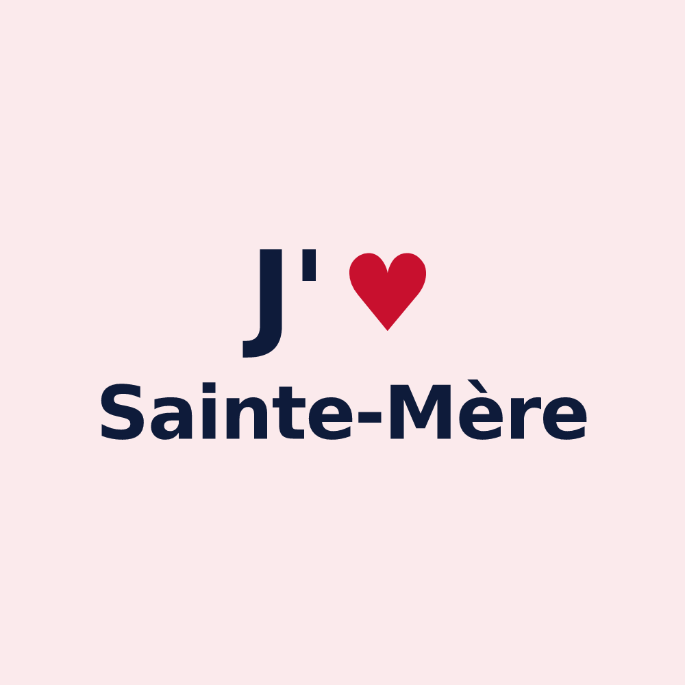Magnet personnalisé Sainte-Mère — design J'aime Sainte-Mère