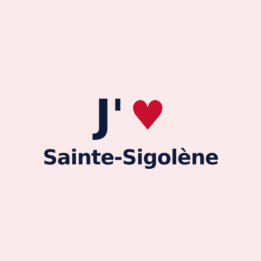 Magnet personnalisé Sainte-Sigolène — design « J'aime Sainte-Sigolène » imprimé sur le magnet