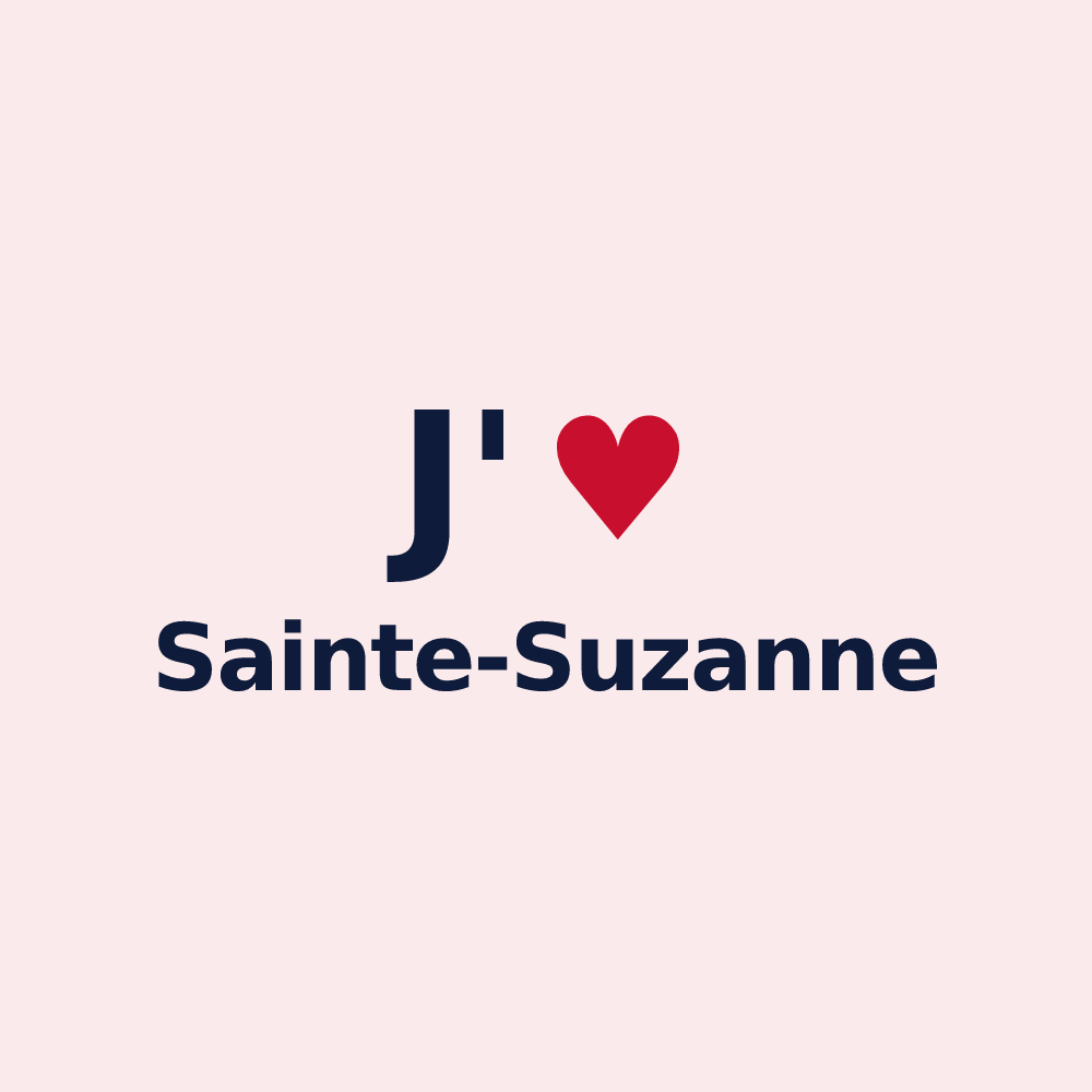 Magnet personnalisé Sainte-Suzanne — design J'aime Sainte-Suzanne